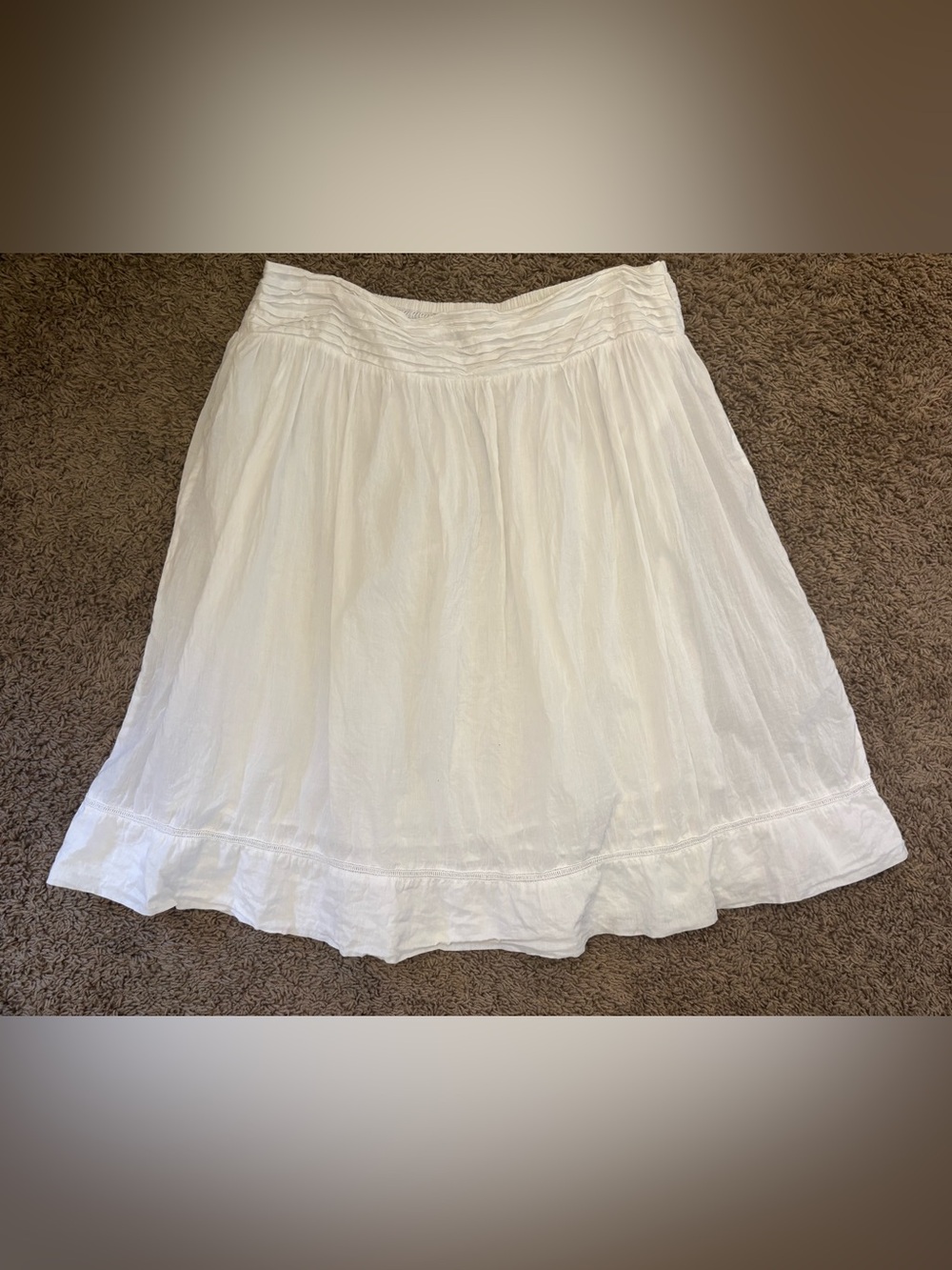 Studio West White Cotton Circle Skirt